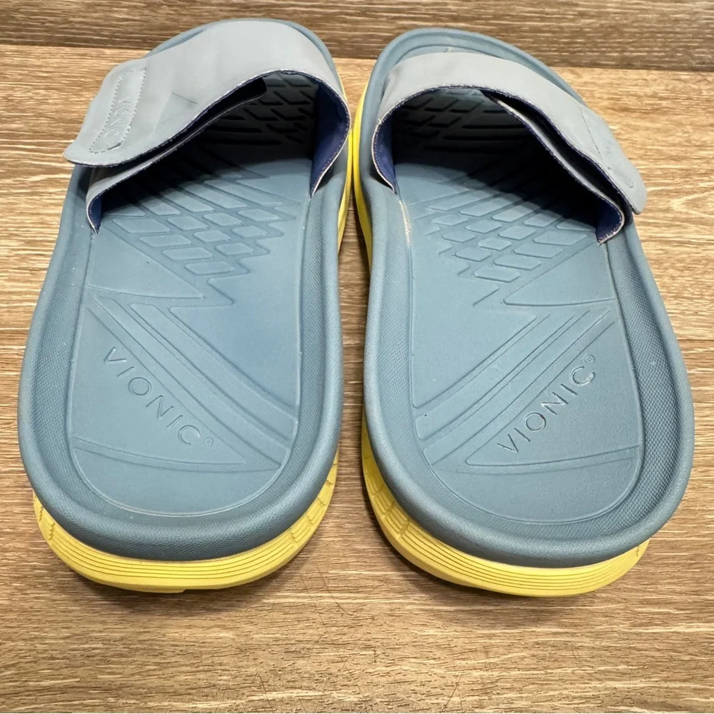 Vionic REJUVENATE RECOVERY SANDAL Slide  Womens 6 Light Blue Yellow‎ Sole - Picture 4 of 14